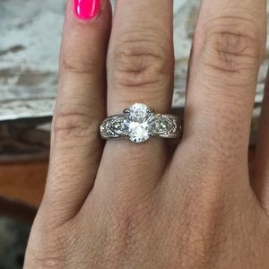 Silver Faux Diamond Ring